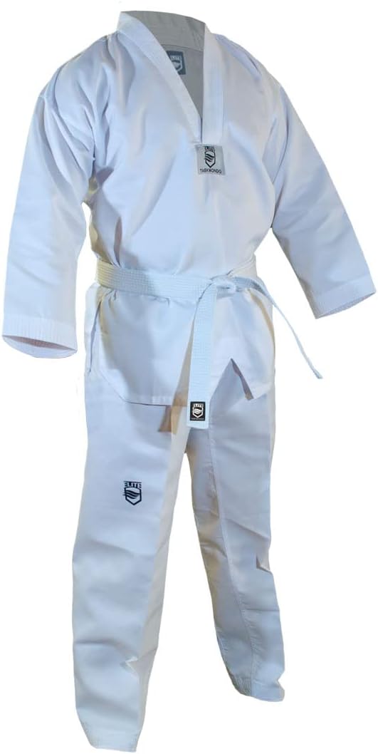 Elite Taekwondo Uniform (Dobok) — White V-Neck