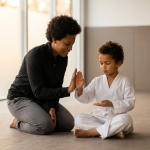 Instructor giving a young student a clear instruction