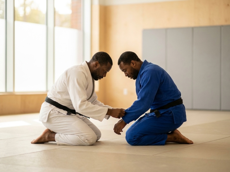 Jiu-jitsu instructor demonstrating a grip detail