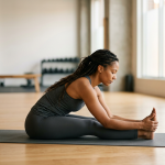 Athlete holding a controlled mobility stretch